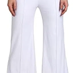 paavki Women's Cotton Lycra Loose Fit Flared Mid Rise Wide Leg Palazzo Pants Trouser Bottom Wear for Girls-picture-10
