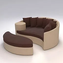 MJA FURNITURE Patio Outdoor Round Daybed with Cushion for Poolside, Balcony | All-Weather Wicker Outdoor SunLounger, Sunbed | Round Daybed Sofa Double Seater | Luxury Garden Sofa-image-19