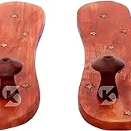 boscaiola24 Kingsman Store Wooden Sleeper Khadau Foot Feet Slippers Chappal (Brown), 9-picture-40