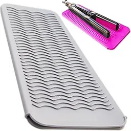 Heat Resistant Silicone Mat Straightener Heat Resistant Travel Mat & Pouch for Curling Iron, Flat Iron and Other Hot Hair Styling Tools Portable Travel Curling Iron Mat & Pocket for Hot Hair Styling Tools (Grey)-picture-33