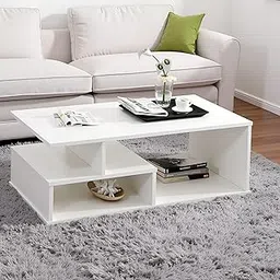 Woodwider Witely Coffee Table Modern Centre Table with Storage Shelves, Teapoy, Centerpeice Tea & Coffee Table for Living Room, Engineered Wood, Matte Finish (White)-image-77