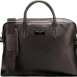 POLICE Edging 15 Inch Laptop Briefcase Bag | Lightweight and Durable Vegan Leather Material with Adjustable Shoulder Strap | Men's Bag for Travel, Office - Black-picture-54