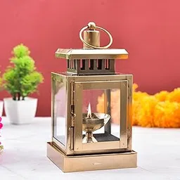 Houzzplus Handicraft Classic Style Glass Iron Lantern with One Candle Iron/Hanging Lantern/Lantern for Home Decoration/Candle Holders for Home Decor Pack of 1 (1)-picture-39