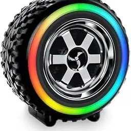 StangCart RGB Tire-Shaped Bluetooth Speaker with Colorful LED Lights – Portable Wireless Music Player (Black)-picture-16