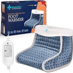 HEATRONICS® UltraSoft+ Electric Heated Foot Warmer, Heating Pad for Foot Pain | Universal | Machine Washable (3 Heat Levels/Steel Blue)-image-57