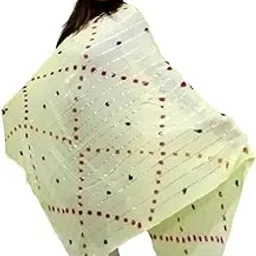 ignoto Women's Cotton Dupatta || Multicolor Printed dots work With Gold Silver Zari Line Pattern (Pattern/Design: Assorted)-picture-29