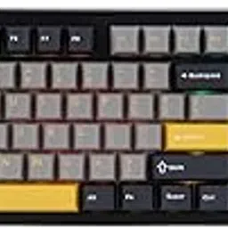 MechLands Aula F108 Wireless Gaming Keyboard with Screen, 4000mAh Battery, Full Size Custom Gasket Mechanical Keyboard, Programmable 108 Keys, Hot-Swappable, for Win/Mac (Grey&Yellow) image 1