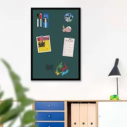 ArtzFolio Greys Family Dark Slate Gray Colour | Framed Magnetic Dry Erase White Board | Includes Sticky Notes, Magnet Buttons & Markers | Black Frame | 12 x 18 inch (30 x 46 cms)-picture-34