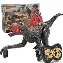 Kidology Remote Control Dinosaur Walking and Roaring with Light Toy for Kids, One-Key Demo Vivid Walking Auto-Sleep 2.4Ghz Simulation RC Dinosaur Toys for 4+ Toddlers-image-1