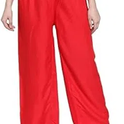 hivata Plain Plazo Women Rayon Loose Fit Flared Palazzo Pants Soft Stylish & Comfortable Bottom Wear Casual Plaazo for Girls Office, Stylish Flared Palazzo Trousers Wide Leg in Red Colour (Large)-picture-32