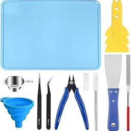 Resin 3D Printer Tool Kit Clean Basic Tools With Plier, File, Tweezer, Trimmer Pen, Resin Filter, Scraper, Plastic Remove Tool, Silicone Mat For SLA DLP LCD 3D Printer Accessories-picture-16