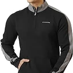 Alpine Pullover Men High Neck Half Zipper Full Sleeve Winter Pullover Sweatshirt-image-2