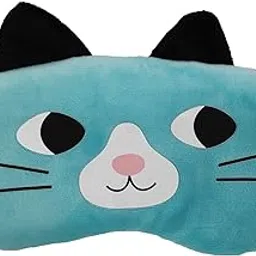 Jenna™ Cute Fur Sleeping Eye Shade Mask Cover for Insomnia, Meditation, Puffy Eyes and Dark Circles Cat Blue-image-30