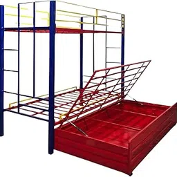 Double Metal Bunk Bed Without Mattress - Glossy Pink-picture-16