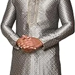 Art Silk Kurta for Men | Thread Work | Royal Ethnic Ensemble (VLSMK465)-image-12