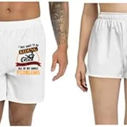 Men and Women Printed Regular fit Casual Polyester Couple White Shorts (ZPOD-0002352-set-S_ms)-picture-51