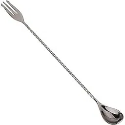 finality Stainless Steel Twisted Design Fork Bar Spoon, Cocktail Mixing Spoon, Long Handle Stirring Spoon, Size-30cm,Pack of 1-image-37