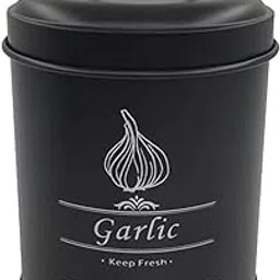 MYADDICTION Farmhouse Storage Tin Pots Vegetables Storage Bin for Pantry Home Restaurant Black Garlic-picture-30