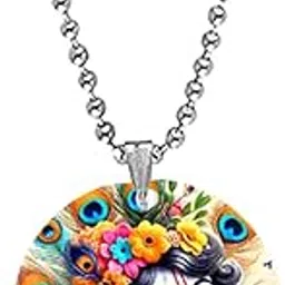 abhiora fashion Lord Krishna Basuri Naad Nazar Protection Gifting Pendent for Men and Women-picture-32