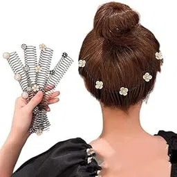 Orbica U Shape Hair Finishing Fixer Comb, Stretchable Invisible Flower Hair Clip, Flower Comb for Short Hair Styling Tools Hair, U Pin Hair Clips Hair band Accessories, Hair Combs (pack of 2)-picture-13