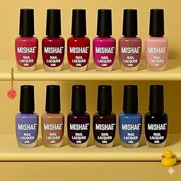 Complete 12 Bottle Nail Polish Combo Set for Women – 6ml Each, Smooth Glossy Finish, Quick-Dry, Long Lasing, 6 ml each (Berry Luxe)-image-86