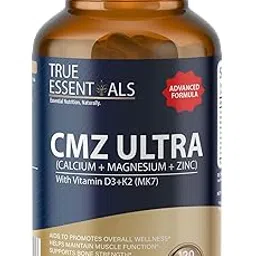FV True Essentials CMZ Ultra | Calcium Citrate Malate, Magnesium, Zinc with Vitamin D3, K2 & B12 | Herbal Extracts Blend | 120 Capsules-picture-61