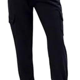 wetland Deep Navy Blue Relaxed Fit Cargo Track Pants for Women's-picture-46