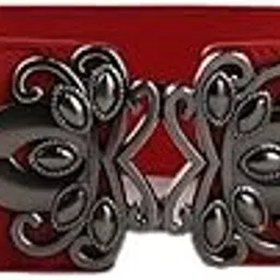 syga Women Cinch Belt, PU Leather Stretchy Waist Belt with Emblem Metal Buckle, Retro Style - 25-35 Inch-picture-51