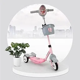 Dash Noddy Deluxe 3 Wheel Adjustable Height Kids Scooter with Storage Basket, Horn and LED Lights, Weight Capacity 25 kg (3 to 6 Years,Pink)-picture-26