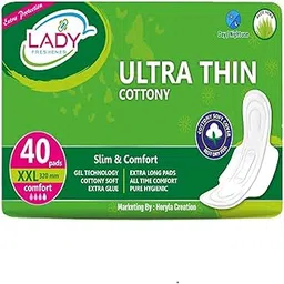 Lady Freshener Ultra Thin Sanitary Pads, XXL 320mm, Cottony Soft with 12-Hour Protection (Pack Of 1, 40, count)-picture-26