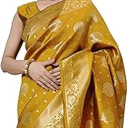 subham Women's Silk Blend Zari Woven Design Saree with Blouse Piece-picture-46