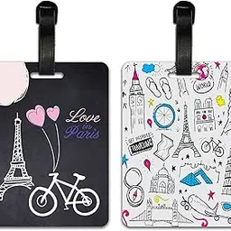 plan to gift Luggage Identification Tags for Bags/Backpacks and Suitcase with Funny Quote Messages (Love in Paris Travelling)-picture-11