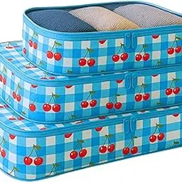 CHANCEUX Set of 3 Travel Packing Cubes Organisers – Waterproof Luggage Storage Bags Cube for Clothes – Travel Essentials Men Women Durable Lightweight Strong Zip zipper-picture-21