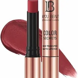 Color Secrets | Non-Transfer Matte Lipstick | Bold Red | Long Lasting Wear | 4g | (B21(Jet Maroon))-picture-44