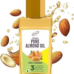 Nimson Almond Hair Oil - 500ml, Provides Damage Protection, Promotes hair growth & Scalp health, Non-Sticky Formula, For Soft & Shiny Hair, With Almonds, Brahmi & Bhringraj image 1