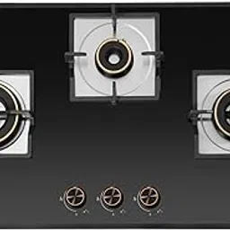 Sunflame 3 Burner Built-In & Countertop Flexi Hob 78 cm Wide | 5 Year Coverage on Glasstop by Sunflame | Brass Burners with Golden Ring Design | Cast Iron Pan Support with Flame Guard | Metallic Knobs-picture-34