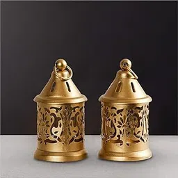 generic Dream Deco Metal Hanging Lantern Tea Light Candle Holder,Centerpiece Diwali Decoration Gift lamp (Set of 2)-picture-34