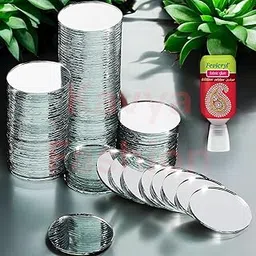 Kavya Fashion 120 Pieces 1 Inch Small Round Glass Mirrors Circle Glass Mirror Tiles Round Craft Mirror Pieces for Arts and Crafts Projects, Traveling, Framing, Decoration-image-21