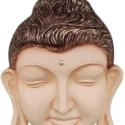 VINODI Homes Buddha Stone Statue Look Indoor Outdoor Tabletop for Home Decor & Office Decoration Gifting(Buddha Face)(24 in) (Pink)-picture-28