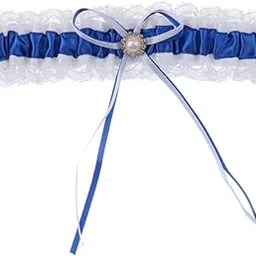 myaddiction 10xSatin Lace Wedding Bridal Garter with Ribbon Bow Party Accessories Blue-picture-10