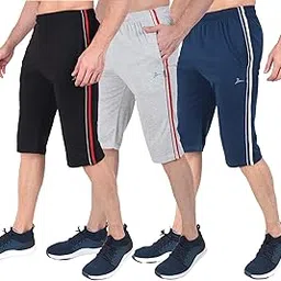 zeffit Men's Pc Cotton Three Fourth Capri Combo Pack of 3-picture-11