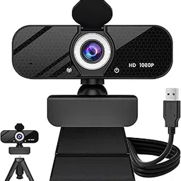 GOZVRPU 1080P HD Webcam with Built-in Microphone, Rotatable Tripod, Wide-Angle Lens,Privacy Cover, Auto Light Correction, Plug & Play USB-A Webcam for Laptop, Desktop, PC, Streaming-Black-picture-35