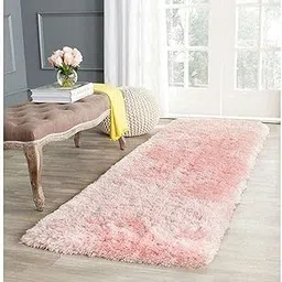 SOMEDA Collection of Finishing Anti Slip Shaggy Fluffy Fur Rugs and Carpet for Living Room, Bedroom (Pink - 3, 2 x 3 feet)-image-49