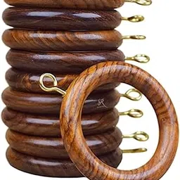 Winder Experties Wooden Curtain Rings with Hooks | Wooden Drapery Rings Handcrafted Curtain Rings/Hooks/Clip for Curtain Rod | Inner Dia 1.75 Inch and Outer Dia 2.5 Inch (12)-image-47