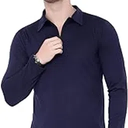 moordale Men's Cotton Blend Full Sleeve Polo Neck Collar T-Shirt-picture-45