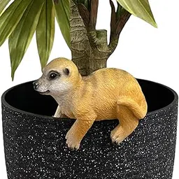 Garden Art Small Animal Pot Hanger | Pot Buddies Handmade Figure | Statue Miniature for Indoor Outdoor Garden Plant Pot Decor (ellowish Brown 2)(GALG281963-2)-image-10