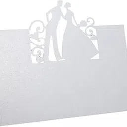 Merishopp 50Pcs Wedding Marriage Name Number Place Table Cards Laser Cut Bride & Groom|50 X Name Place Cards| Invitations & Stationery| Wedding Supplies-image-27