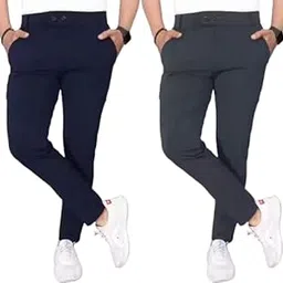 Lycra Formal Trousers for Men Pack of 2-picture-16
