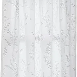 Kitchen Curtain for Windows, Cafe Net Curtain with Floral Design, Small Window Curtain for Enhancing Kitchen Ambiance, 45x100cm-picture-12