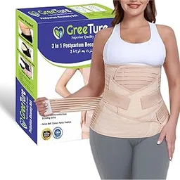 GREETURE 3-in-1 Postpartum Belt After Delivery – Abdominal Belt for Women Tummy Control | Pregnancy Belts After Delivery | Maternity Belt After C-Section | Abdominal Binder for Post Pregnancy Recovery (Universal) (Beige)-picture-35
